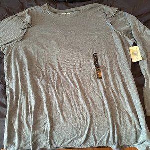 Torrid Size 2X 18-20 - Light Blue Pretty color - Ruffle shoulders Long Sleeves